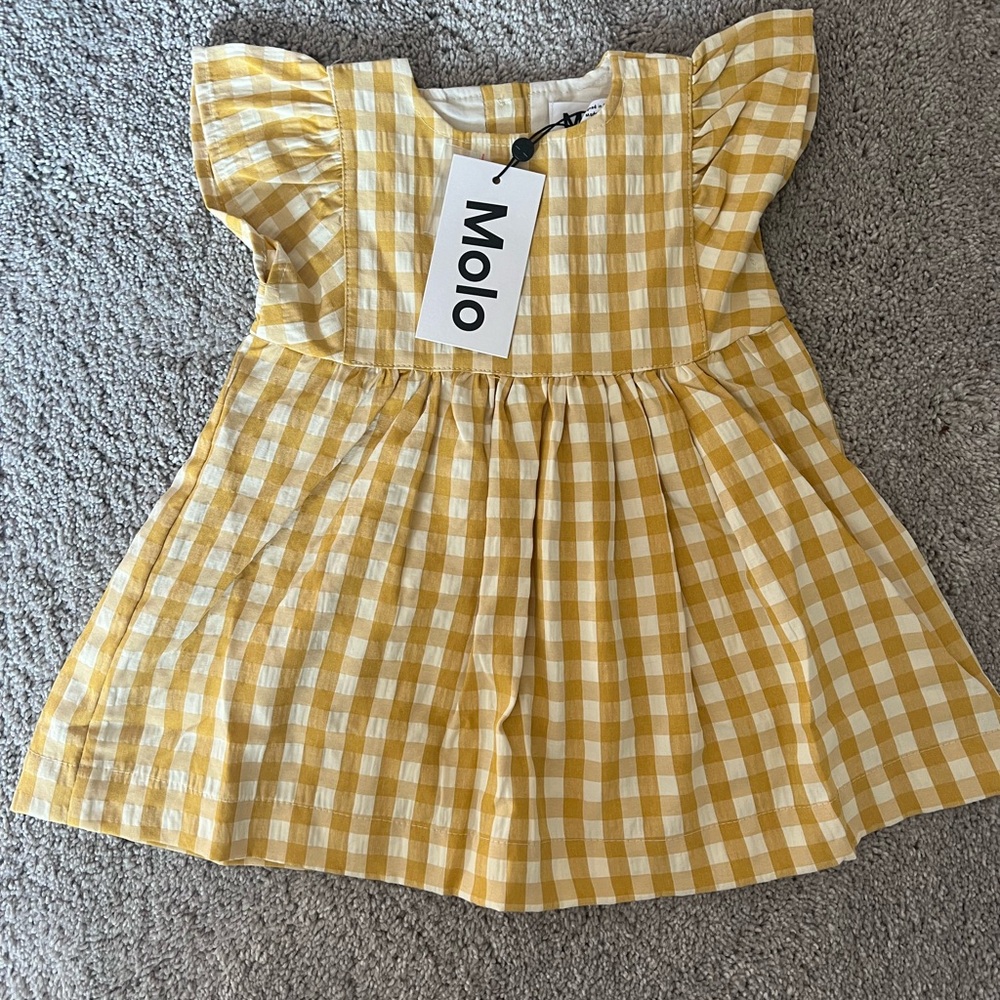 Molo Chantal honey check dress 12mo baby girl